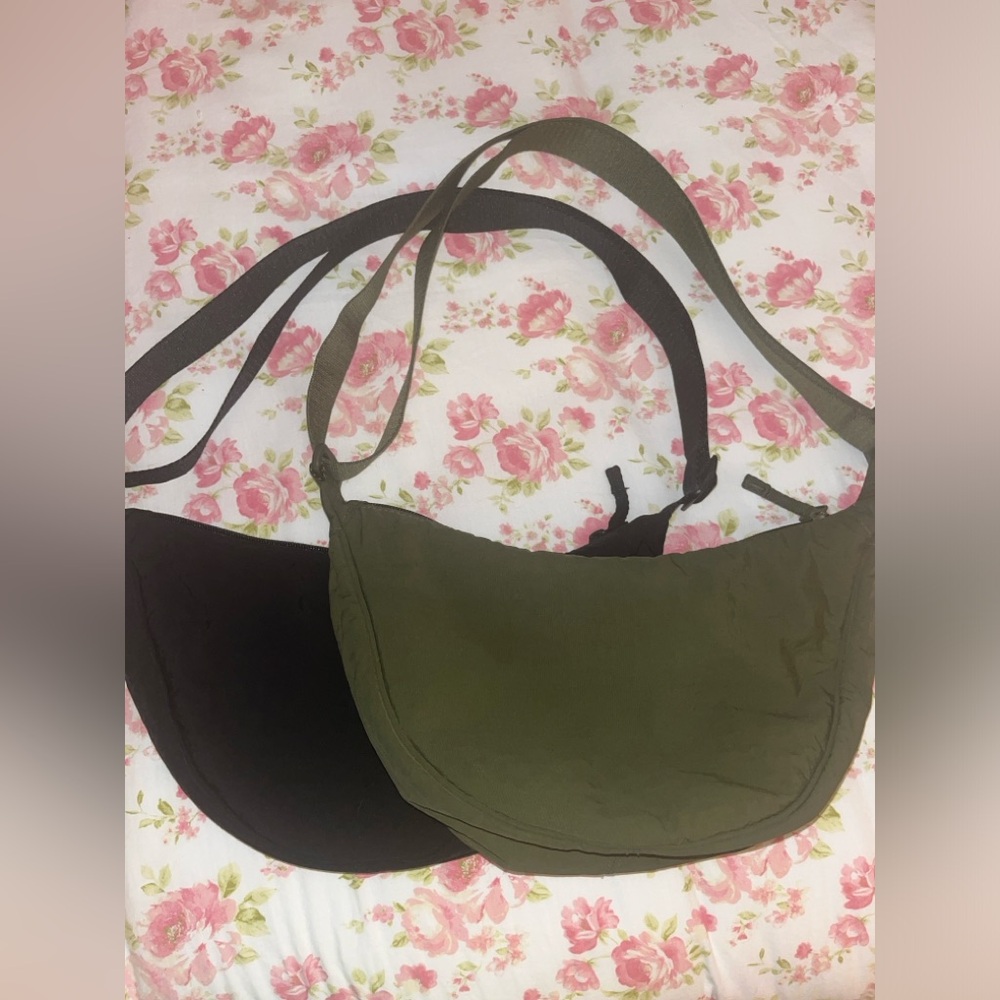 Uniqlo Round Mini Shoulder Bag, Lot of 2 in Black and Olive Green